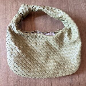 Beautiful light green leather handbag